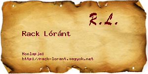 Rack Lóránt névjegykártya